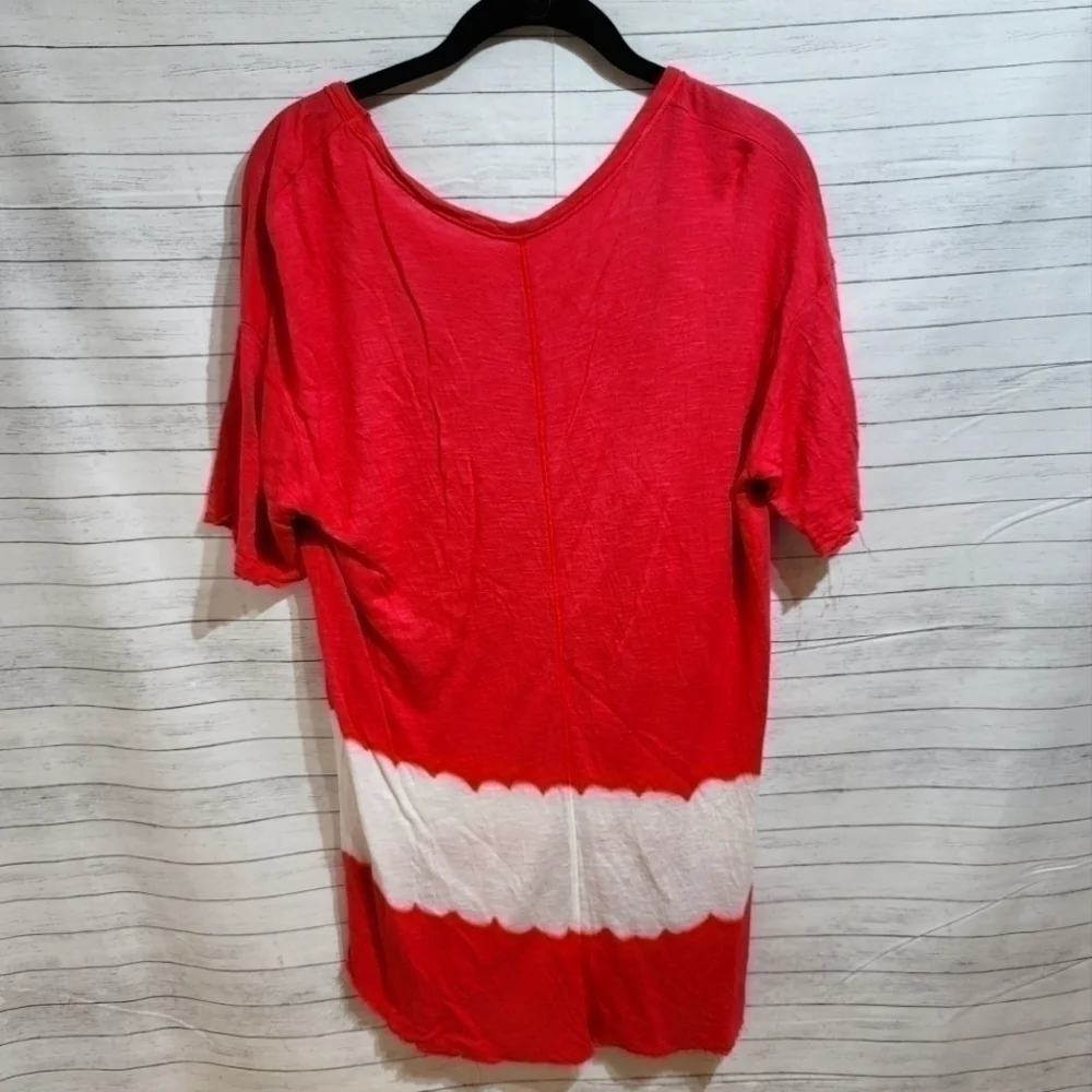 WE THE FREE COLOR BLOCK TUNIC LENGTH RAW HEMS T-SHIRT SZ SMALL